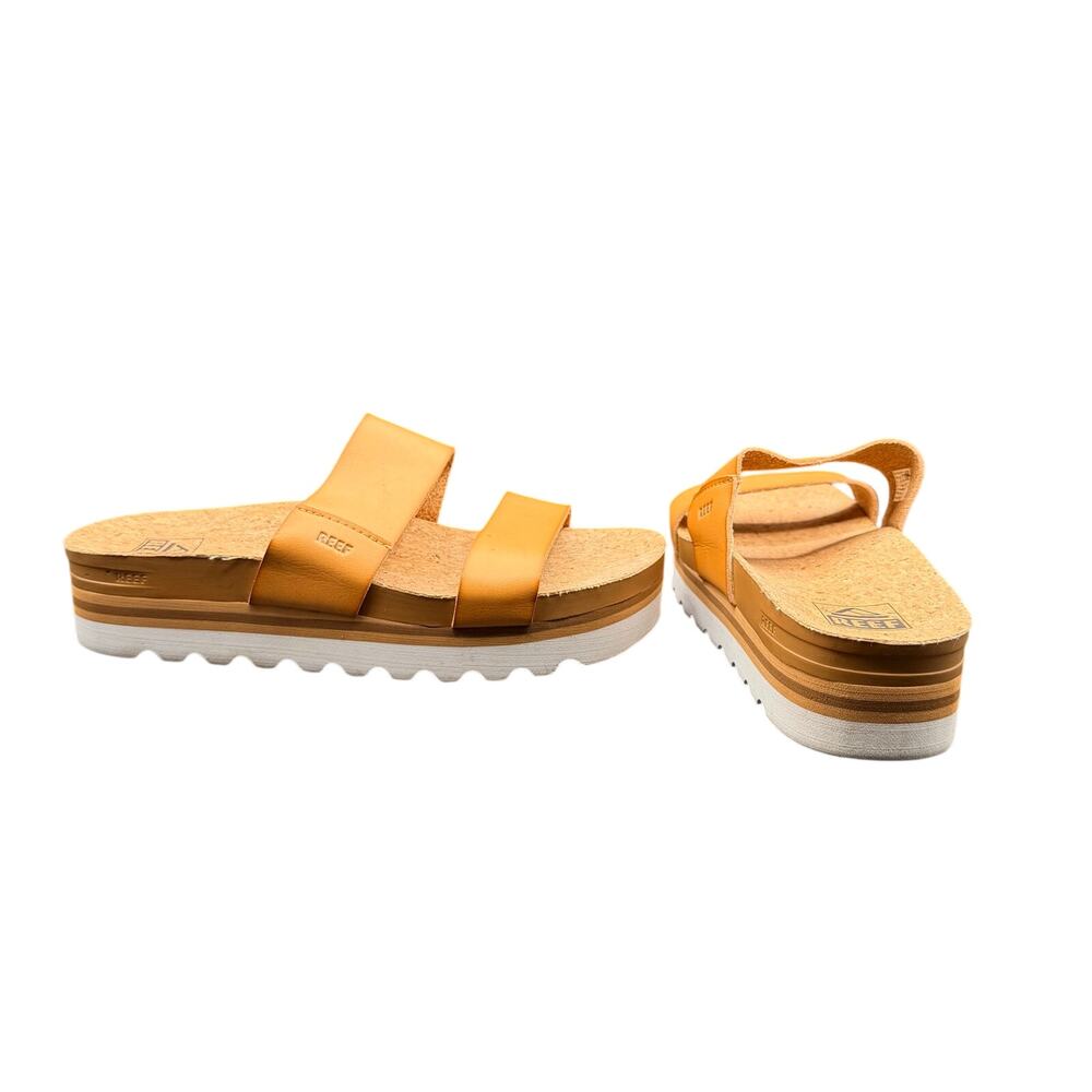 Reef Cushion Vista Hi Platform Sandals Tan Camel Women’s Size 8